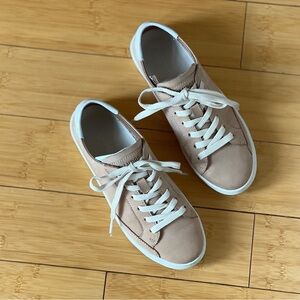 Soludos Women The Original Ibiza, Classic Leather Sneaker, Champagne Pink Suede